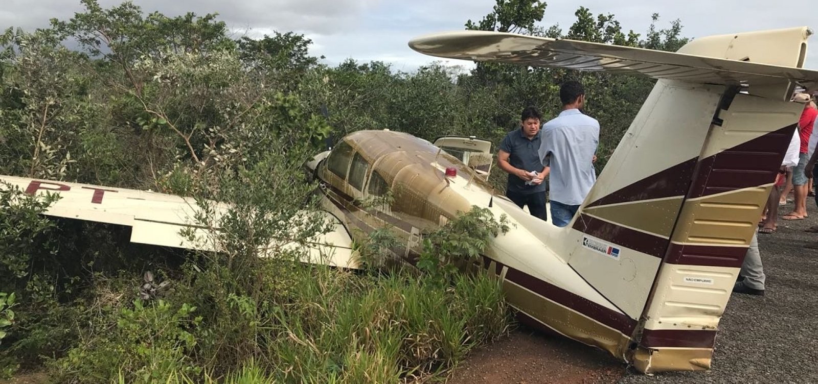 Avião aterrissa na BR-110 entre as cidades de Inhambupe e Olindina