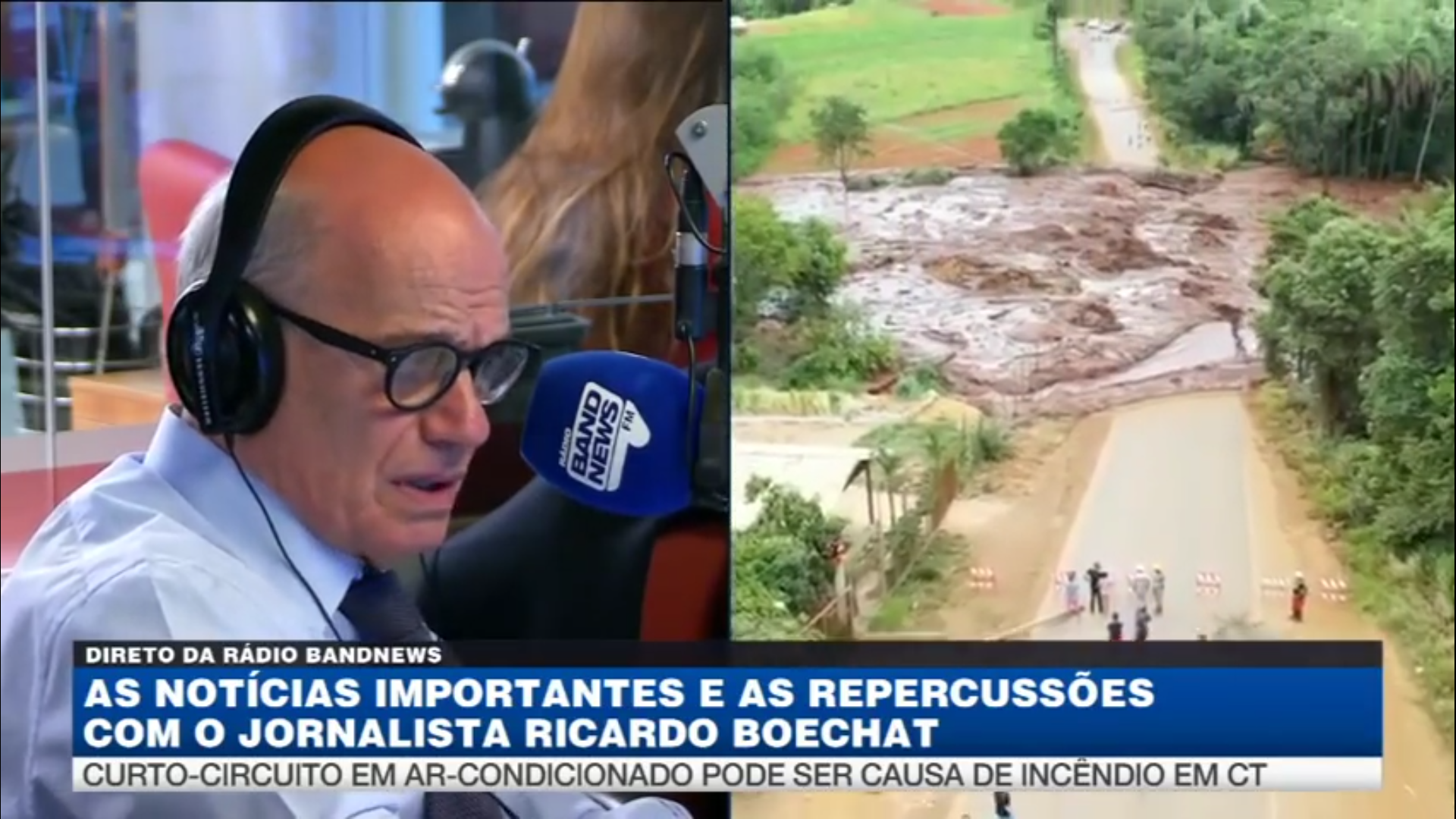 ﻿Horas antes de morrer, Ricardo Boechat falou sobre tragédia se Brumadinho e do CT do Flamengo; assista o vídeo