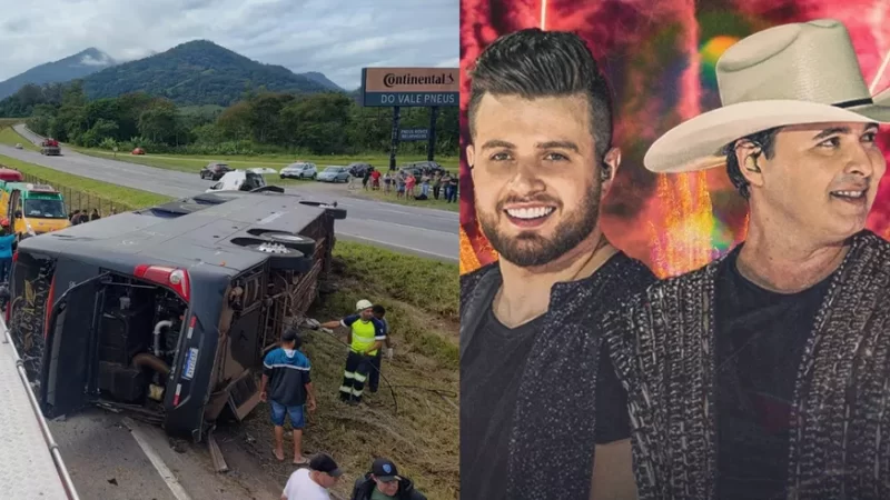 Ônibus de Conrado e Aleksandro sofre acidente em Miracatu; um dos cantores e outros 5 morreram