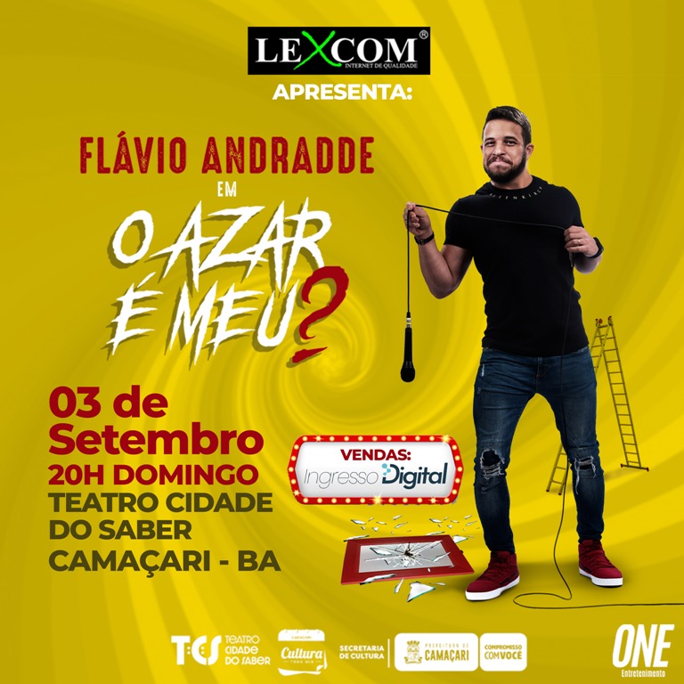 Comediante Flávio Andradde se apresenta em Camaçari